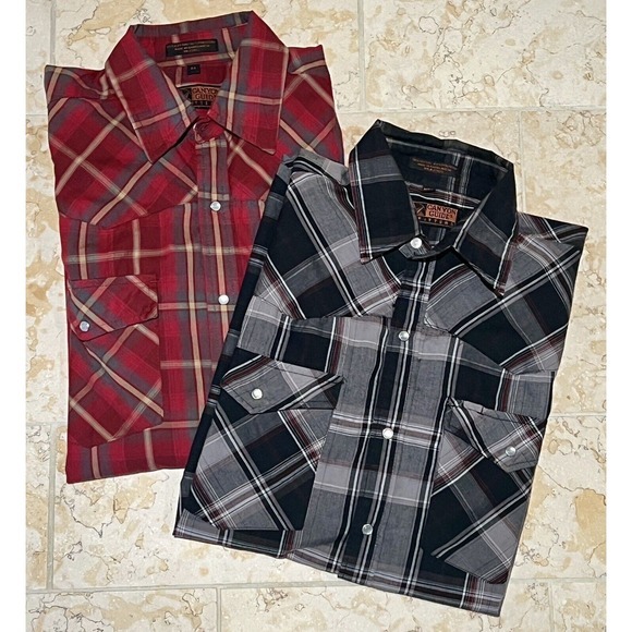Canyon Guide‎ Outfitters Pearl Snap L/S Shirt Mens Medium Plaid - Picture 1 of 12